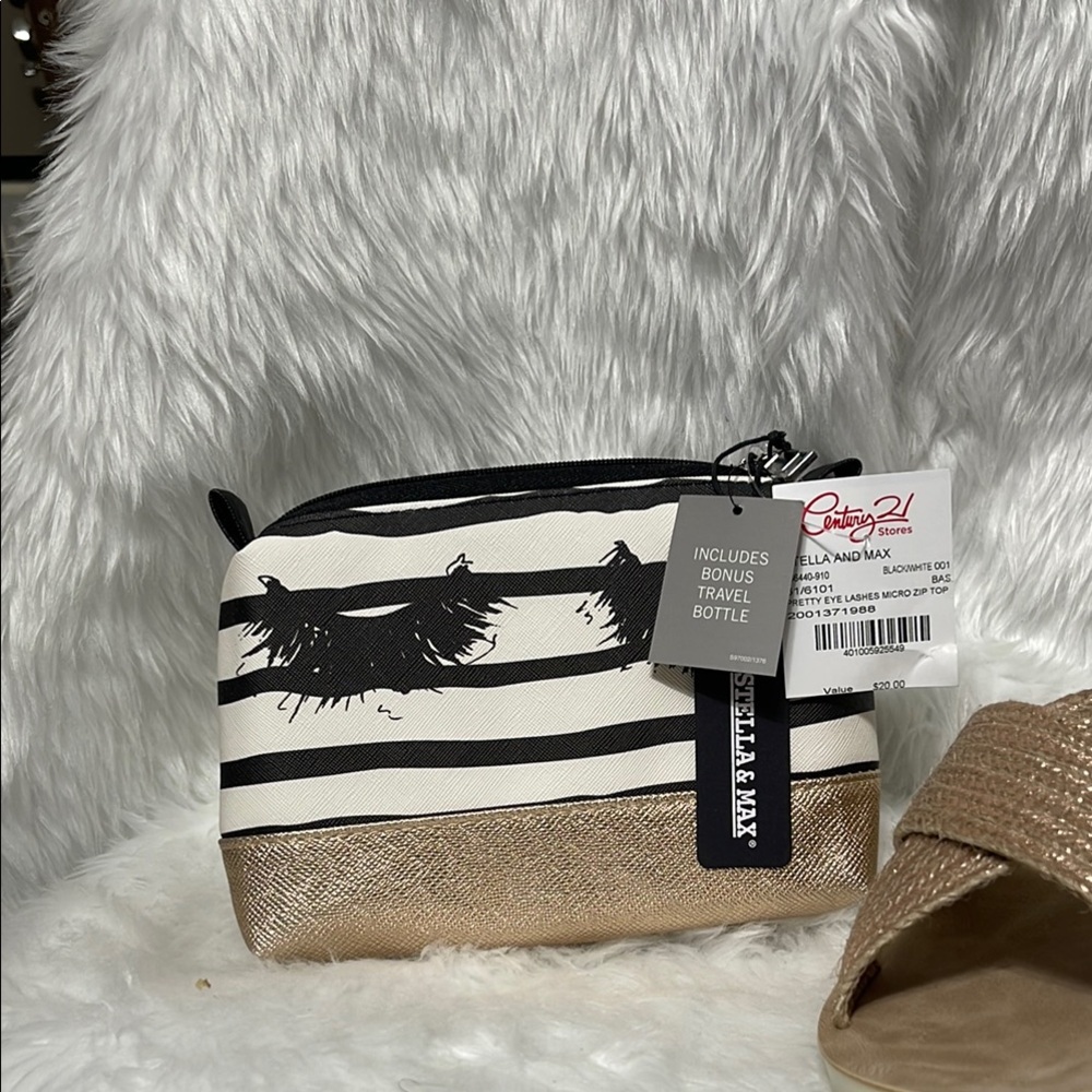 Stella & Max Black and Gold Cosmetic Bag
